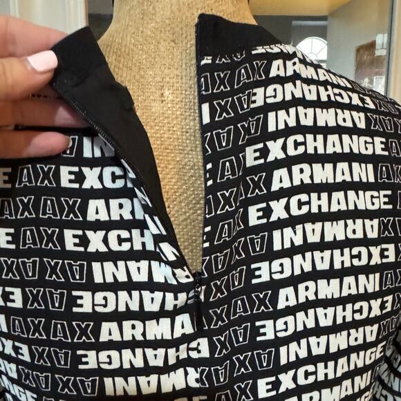 Armani Exchange Midi Dress A|X Women's Logo T Shirt Dress Size 2 EUC Long Black - Picture 8 of 16